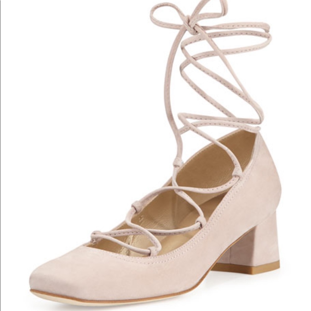NWOB Stuart Weitzman Lace Up Low heel pumps - Picture 3 of 10
